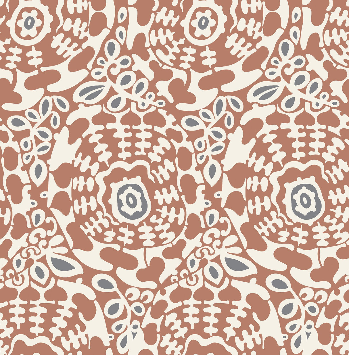 Divine Rust Abstract Medallion Wallpaper with Modern Abstract Medallion Pattern - A-Street Prints 4122-27041