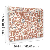 Divine Rust Abstract Medallion Wallpaper with Modern Abstract Medallion Pattern - A-Street Prints 4122-27041