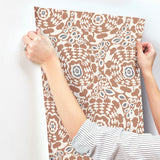 Divine Rust Abstract Medallion Wallpaper with Modern Abstract Medallion Pattern - A-Street Prints 4122-27041