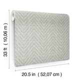 Glynn Sterling Chevron Wallpaper with Textured Raised Ink Chevron Pattern - A-Street Prints 4122-27042