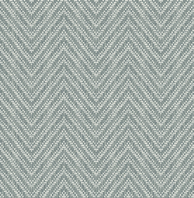 Glynn Denim Chevron Wallpaper with Raised Ink Modern Graphic Chevron - A-Street Prints 4122-27044