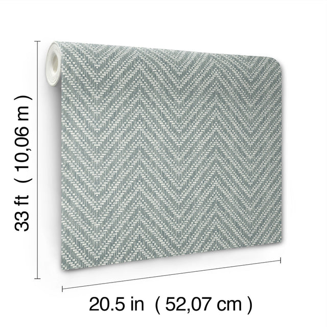Glynn Denim Chevron Wallpaper with Raised Ink Modern Graphic Chevron - A-Street Prints 4122-27044
