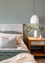 Glynn Denim Chevron Wallpaper with Raised Ink Modern Graphic Chevron - A-Street Prints 4122-27044