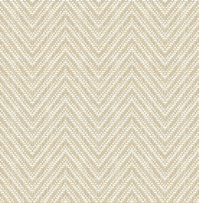 Glynn Wheat Chevron Wallpaper with Raised Ink Textured Modern Graphic Pattern - A-Street Prints 4122-27045