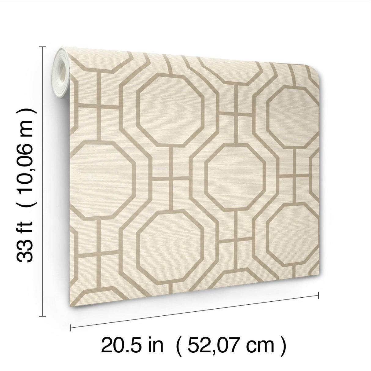 Manor Taupe Geometric Trellis Wallpaper with Modern Trellis Graphics - A-Street Prints 4122-27046