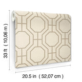 Manor Taupe Geometric Trellis Wallpaper with Modern Trellis Graphics - A-Street Prints 4122-27046