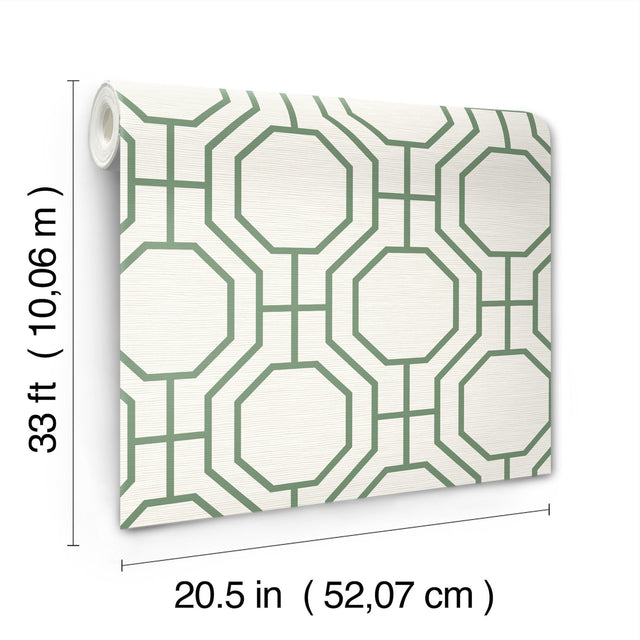 Manor Green Geometric Trellis Wallpaper with Modern Graphics Trellis Pattern - A-Street Prints 4122-27047