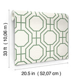 Manor Green Geometric Trellis Wallpaper with Modern Graphics Trellis Pattern - A-Street Prints 4122-27047