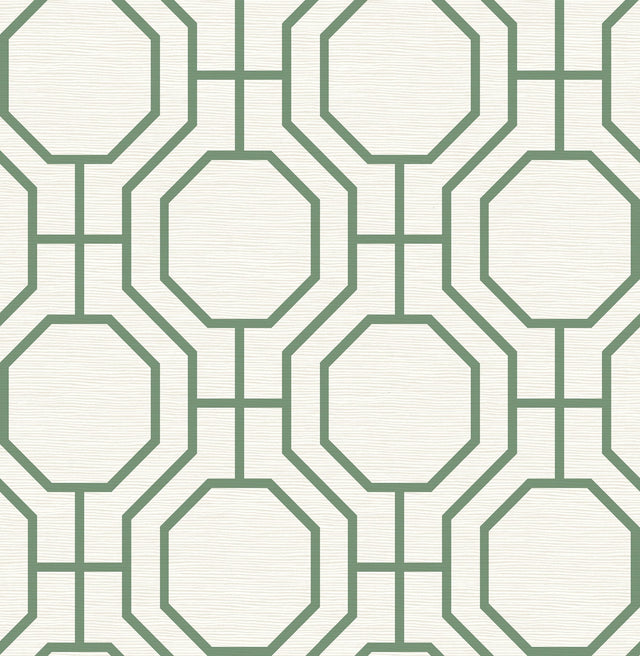 Manor Green Geometric Trellis Wallpaper with Modern Graphics Trellis Pattern - A-Street Prints 4122-27047