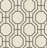 Manor Black Geometric Trellis Wallpaper with Modern Graphics Pattern - A-Street Prints 4122-27049