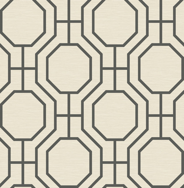 Manor Black Geometric Trellis Wallpaper with Modern Graphics Pattern - A-Street Prints 4122-27049