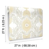 Villa Light Yellow Embellished Ogee Wallpaper with Bohemian Graphic Ogee Pattern - A-Street Prints 4122-72400