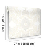 Villa Bone Embellished Ogee Wallpaper with Bohemian Graphics Pattern - A-Street Prints 4122-72402