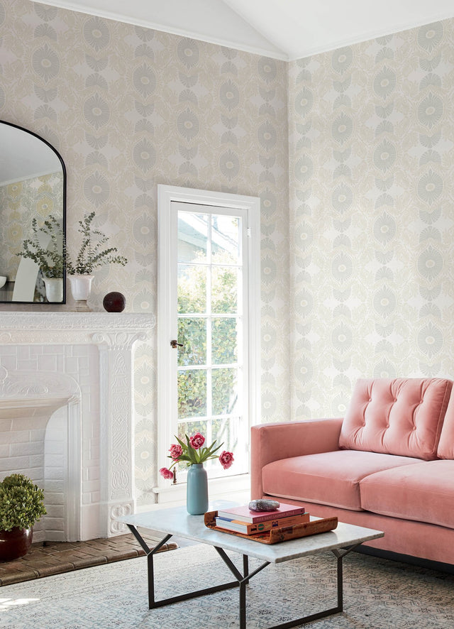 Villa Bone Embellished Ogee Wallpaper with Bohemian Graphics Pattern - A-Street Prints 4122-72402