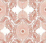 Villa Raspberry Embellished Ogee Wallpaper with Bohemian Graphics Ogee Pattern - A-Street Prints 4122-72403