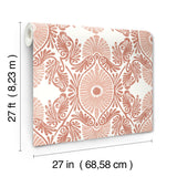 Villa Raspberry Embellished Ogee Wallpaper with Bohemian Graphics Ogee Pattern - A-Street Prints 4122-72403