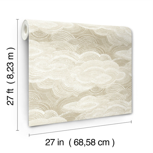 Vision Pearl Stipple Clouds Wallpaper with Metallic Pearlescent Cloud Dot Motif - A-Street Prints 4122-72405
