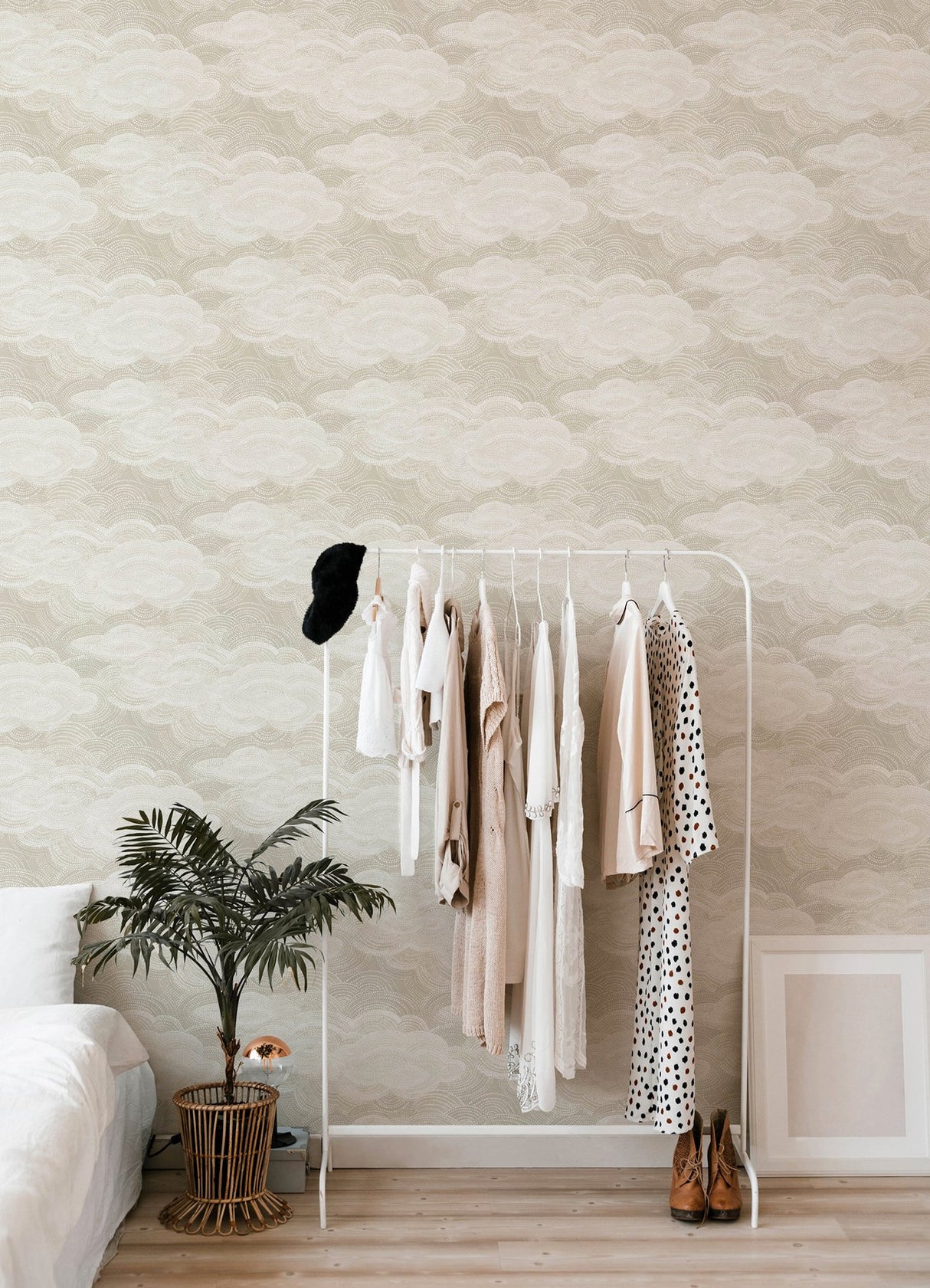 Vision Pearl Stipple Clouds Wallpaper with Metallic Pearlescent Cloud Dot Motif - A-Street Prints 4122-72405