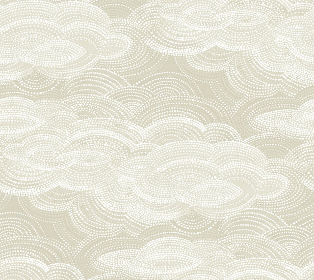 Vision Pearl Stipple Clouds Wallpaper with Metallic Pearlescent Cloud Dot Motif - A-Street Prints 4122-72405