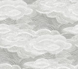 Vision Grey Stipple Clouds Wallpaper with Graphic Cloud Motif - A-Street Prints 4122-72406