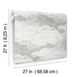 Vision Grey Stipple Clouds Wallpaper with Graphic Cloud Motif - A-Street Prints 4122-72406