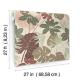 Medellin Neutral Rainforest Floor Wallpaper with Botanical Bohemian Motif - Brewster 4122-72408