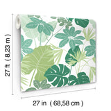 Medellin Green Rainforest Floor Wallpaper with Botanical Bohemian Motif - A-Street Prints 4122-72409