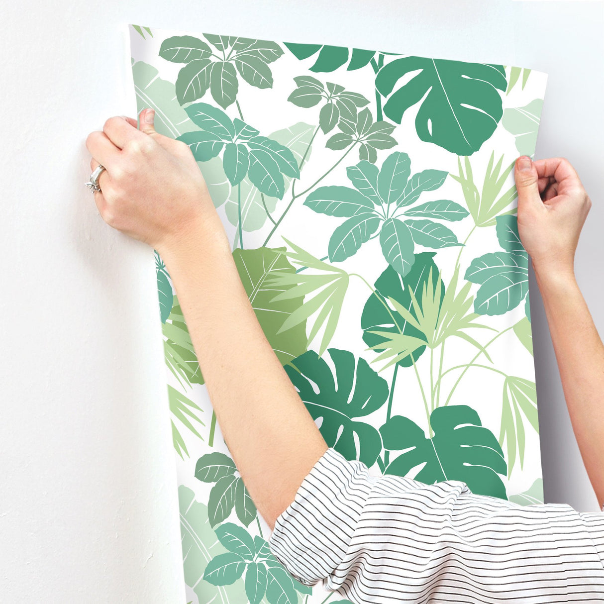 Medellin Green Rainforest Floor Wallpaper with Botanical Bohemian Motif - A-Street Prints 4122-72409