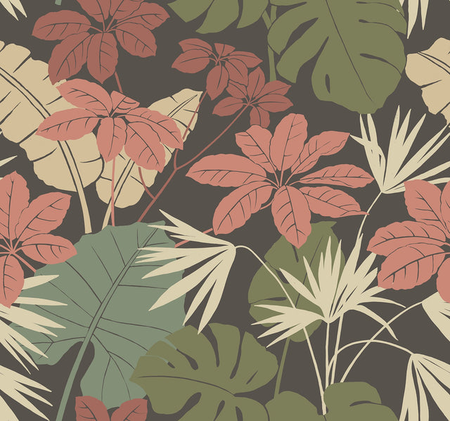 Medellin Black Rainforest Floor Botanical Non Woven Wallpaper - A-Street Prints 4122-72410