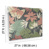 Medellin Black Rainforest Floor Botanical Non Woven Wallpaper - A-Street Prints 4122-72410