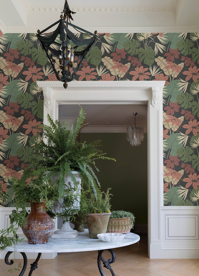 Medellin Black Rainforest Floor Botanical Non Woven Wallpaper - A-Street Prints 4122-72410