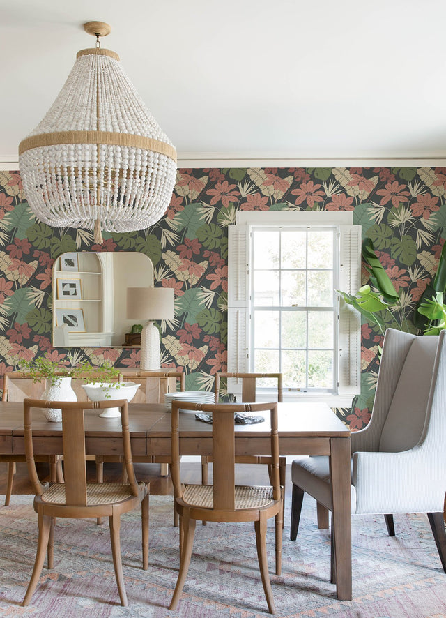 Medellin Black Rainforest Floor Botanical Non Woven Wallpaper - A-Street Prints 4122-72410