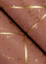 Hayden Raspberry Concrete Trellis Wallpaper with Metallic Geometric Pattern - Advantage 4125-26703