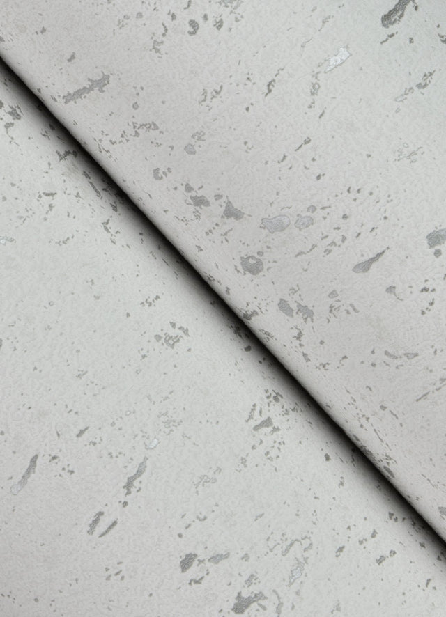 Callie White Concrete Wallpaper with Metallic Distressed Texture - Advantage 4125-26705