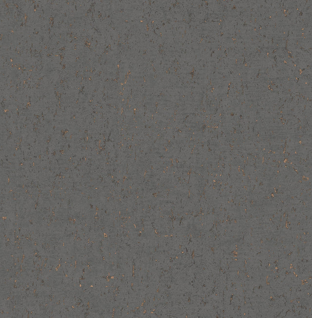 Callie Charcoal Concrete Wallpaper with Metallic Distressed Texture - Advantage 4125-26706