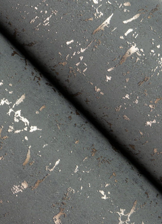 Callie Charcoal Concrete Wallpaper with Metallic Distressed Texture - Advantage 4125-26706