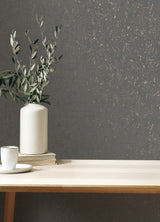 Callie Charcoal Concrete Wallpaper with Metallic Distressed Texture - Advantage 4125-26706