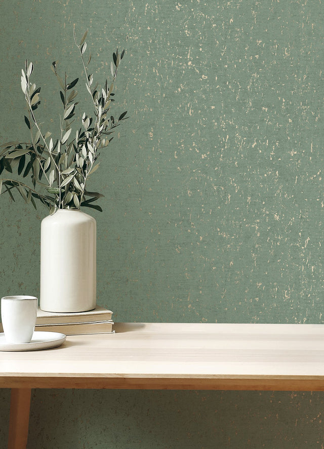 Callie Mint Concrete Wallpaper with Distressed Textures Industrial Style - Advantage 4125-26709