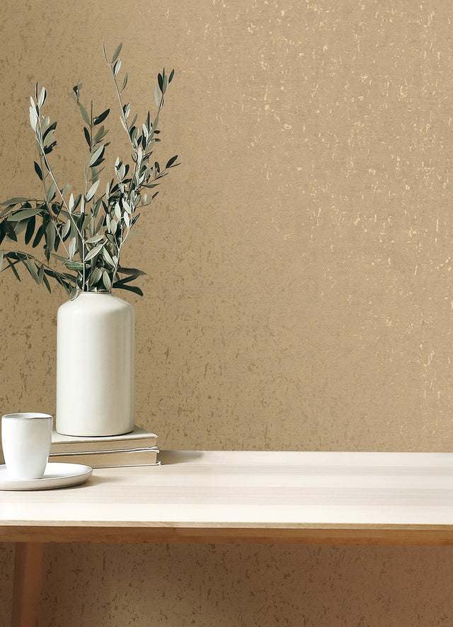 Callie Light Brown Concrete Wallpaper with Distressed Textures Industrial Pattern - Advantage 4125-26710