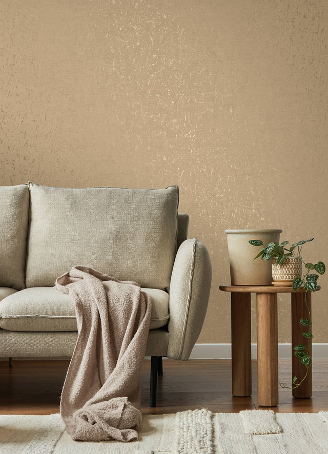 Callie Light Brown Concrete Wallpaper with Distressed Textures Industrial Pattern - Advantage 4125-26710