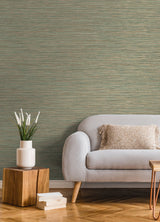 Alton Copper Faux Grasscloth Wallpaper with Modern Graphics Pattern - Advantage 4125-26711