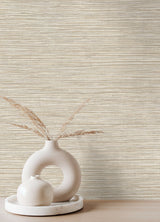 Alton Taupe Faux Grasscloth Wallpaper with Textured Raised Ink - Advantage 4125-26715