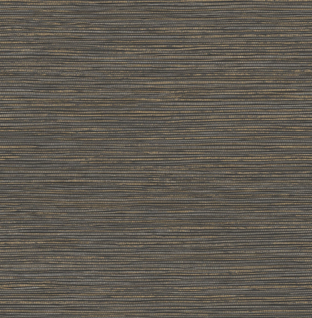 Alton Black Faux Grasscloth Wallpaper with Modern Graphics Motif - Advantage 4125-26716