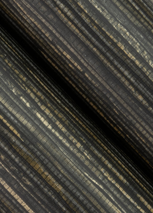 Alton Black Faux Grasscloth Wallpaper with Modern Graphics Motif - Advantage 4125-26716