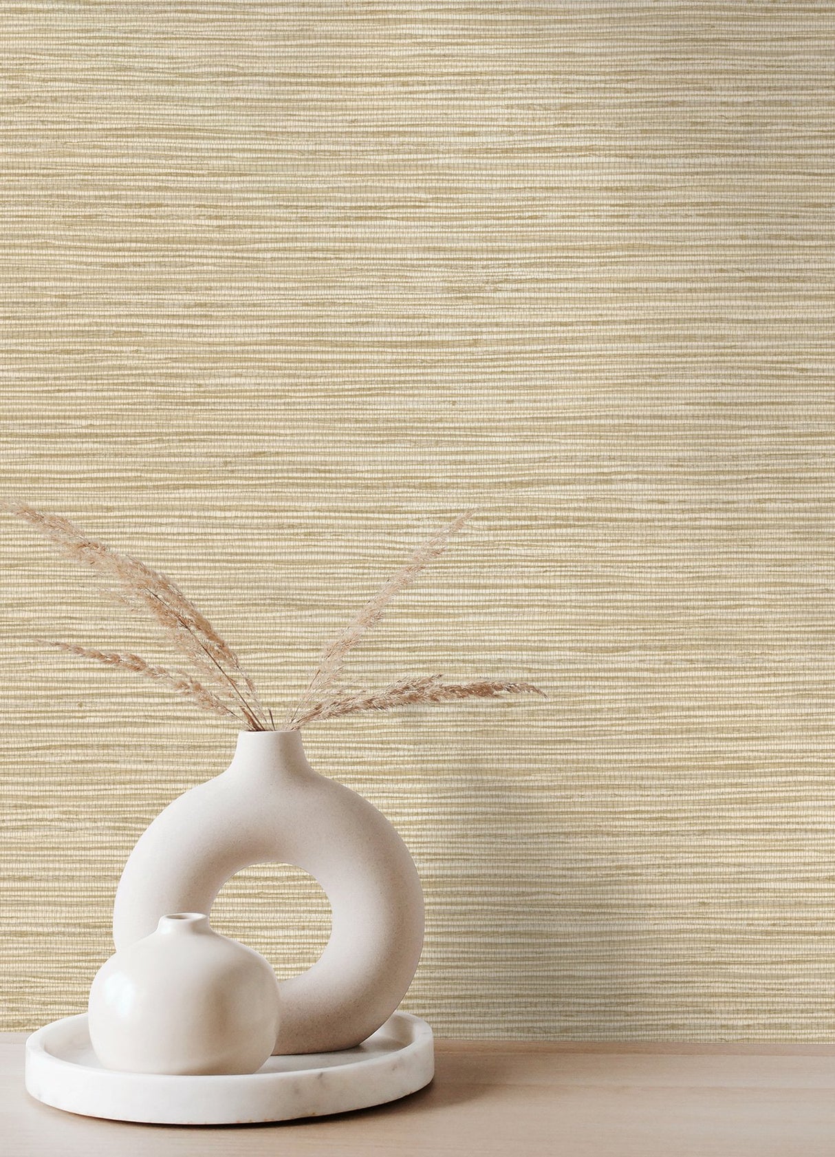 Alton Wheat Faux Grasscloth Wallpaper with Modern Graphics Texture - Advantage 4125-26720