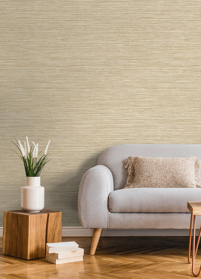 Alton Wheat Faux Grasscloth Wallpaper with Modern Graphics Texture - Advantage 4125-26720