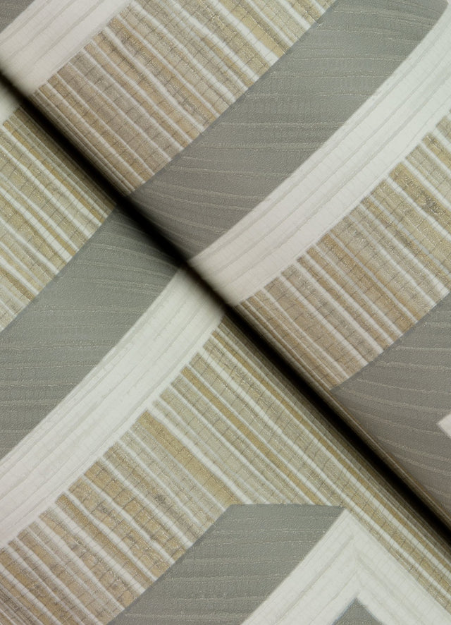 Henley Taupe Geometric Grasscloth Wallpaper with Modern Graphics Maze Pattern - Advantage 4125-26725
