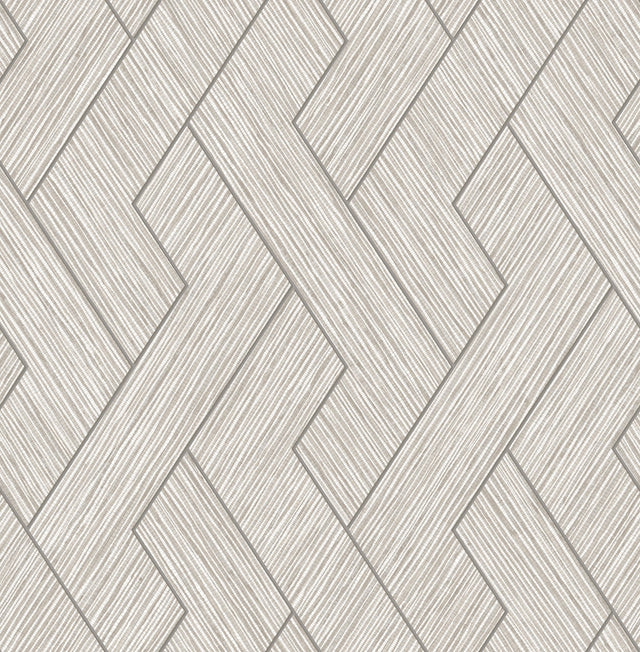 Ember Light Grey Geometric Basketweave Wallpaper with Modern Graphic Motif - Advantage 4125-26728