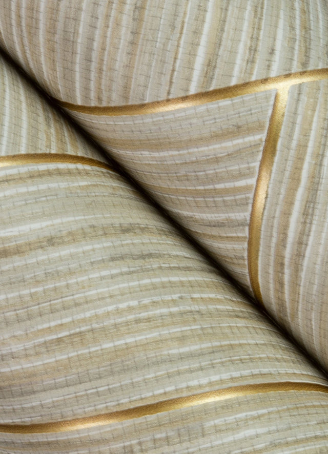Ember Taupe Geometric Basketweave Wallpaper with Metallic Faux Grasscloth Weave - Advantage 4125-26730