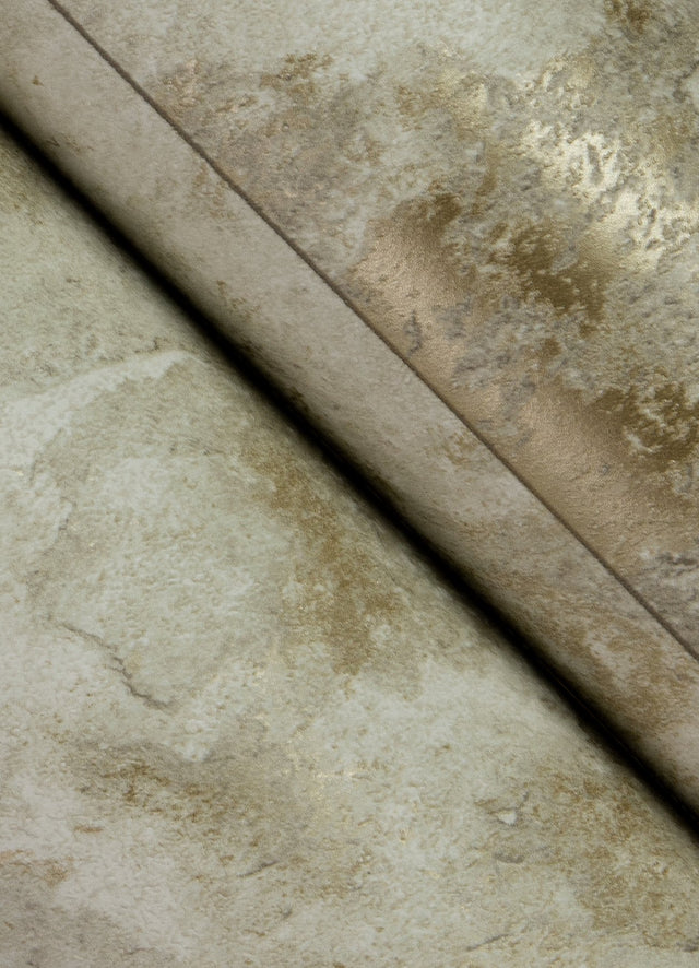 Aria Neutral Marbled Tile Wallpaper with Metallic Raised Ink Texture - Brewster 4125-26732